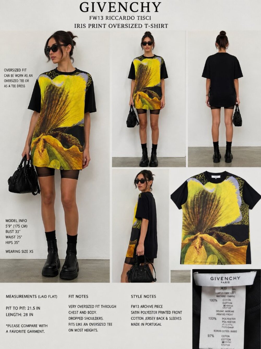 Givenchy FW13 Riccardo Tisci Iris Print Oversized T-Shirt – XS Archive Rare